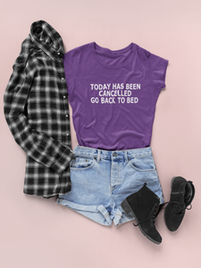 Today Has Been Cancelled Go  Back To Bed Alia Bhatt Celebrity T-shirt- KidsFashionVilla