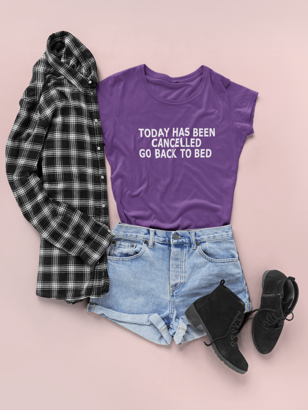 Today Has Been Cancelled Go  Back To Bed Alia Bhatt Celebrity T-shirt- KidsFashionVilla
