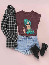 Load image into Gallery viewer, Pop Art Mind Your Own Business Women Half Sleeves T-shirt- KidsFashionVilla
