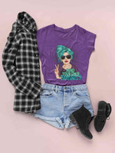 Load image into Gallery viewer, Pop Art Mind Your Own Business Women Half Sleeves T-shirt- KidsFashionVilla
