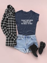 Load image into Gallery viewer, Today Has Been Cancelled Go  Back To Bed Alia Bhatt Celebrity T-shirt- KidsFashionVilla
