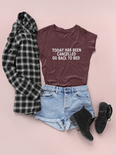 Load image into Gallery viewer, Today Has Been Cancelled Go  Back To Bed Alia Bhatt Celebrity T-shirt- KidsFashionVilla
