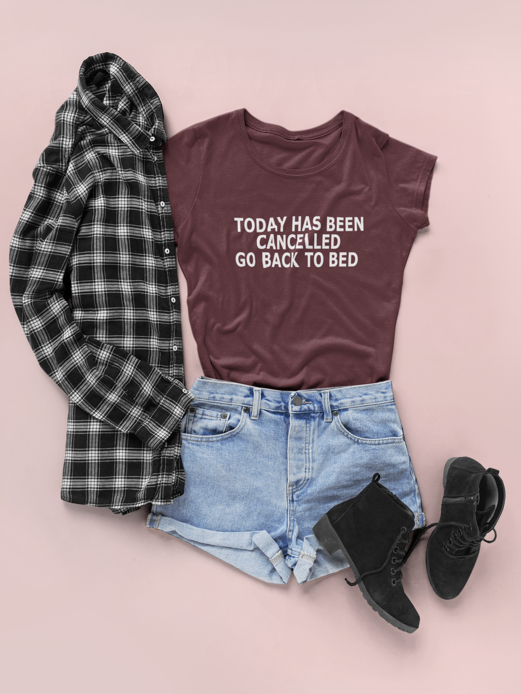 Today Has Been Cancelled Go  Back To Bed Alia Bhatt Celebrity T-shirt- KidsFashionVilla