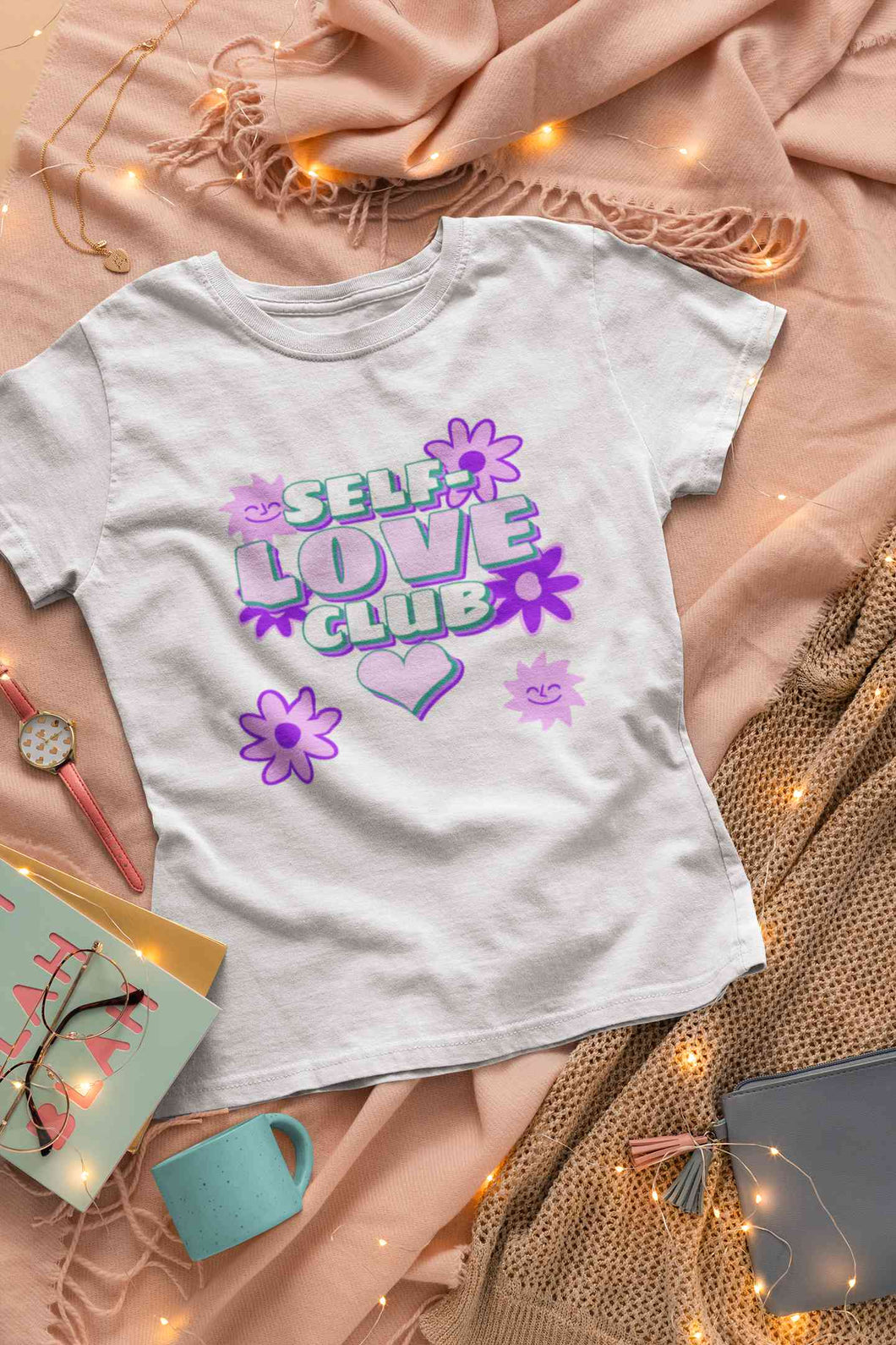 60s Inspired A Self Love Quote Women Half Sleeves T-shirt- KidsFashionVilla