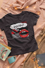 Load image into Gallery viewer, Pop Art Lips Empty Thought Bubble Women Half Sleeves T-shirt- KidsFashionVilla
