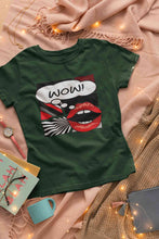 Load image into Gallery viewer, Pop Art Lips Empty Thought Bubble Women Half Sleeves T-shirt- KidsFashionVilla
