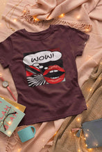 Load image into Gallery viewer, Pop Art Lips Empty Thought Bubble Women Half Sleeves T-shirt- KidsFashionVilla
