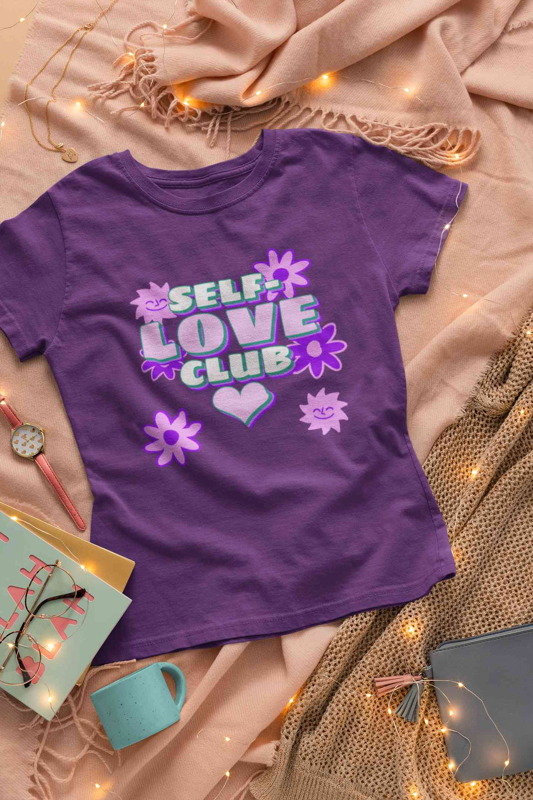 60s Inspired A Self Love Quote Women Half Sleeves T-shirt- KidsFashionVilla