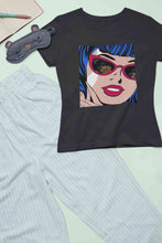 Load image into Gallery viewer, Pop Art Sunglasses Girl Women Half Sleeves T-shirt- KidsFashionVilla
