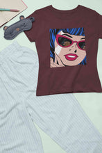 Load image into Gallery viewer, Pop Art Sunglasses Girl Women Half Sleeves T-shirt- KidsFashionVilla
