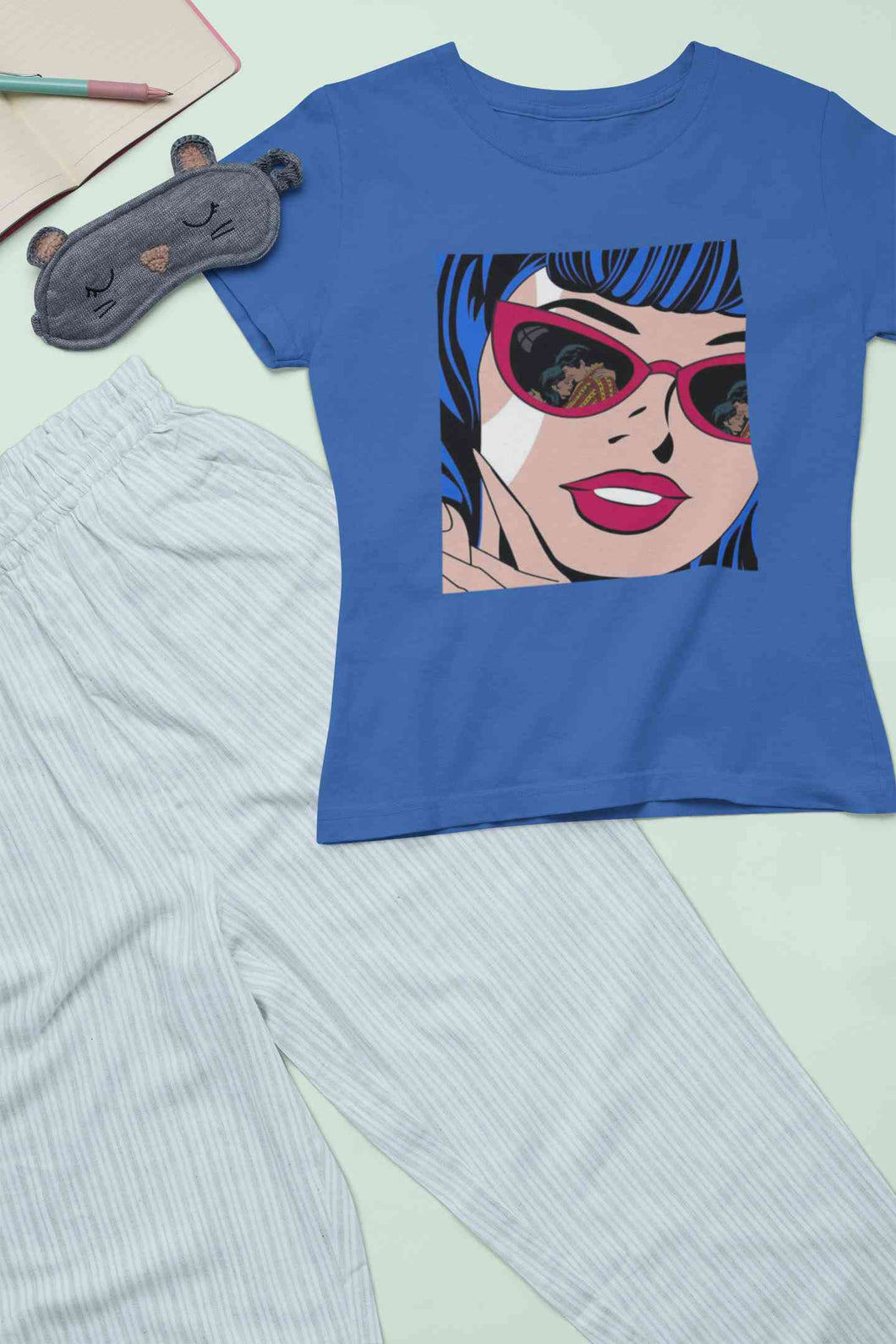 Pop Art Sunglasses Girl Women Half Sleeves T-shirt- KidsFashionVilla
