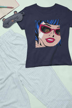 Load image into Gallery viewer, Pop Art Sunglasses Girl Women Half Sleeves T-shirt- KidsFashionVilla
