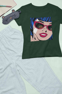 Pop Art Sunglasses Girl Women Half Sleeves T-shirt- KidsFashionVilla