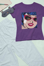 Load image into Gallery viewer, Pop Art Sunglasses Girl Women Half Sleeves T-shirt- KidsFashionVilla
