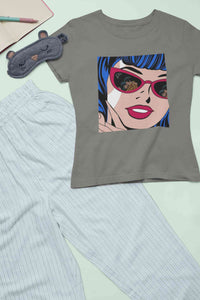 Pop Art Sunglasses Girl Women Half Sleeves T-shirt- KidsFashionVilla