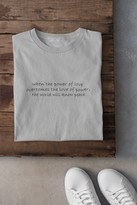 When the Power of Love Overcomes Minimal Mens Half Sleeves T-shirt- KidsFashionVilla