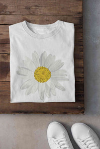 Cute Daisy Minimal Nature Cute Flower Graphic Women Half Sleeves T-shirt- KidsFashionVilla