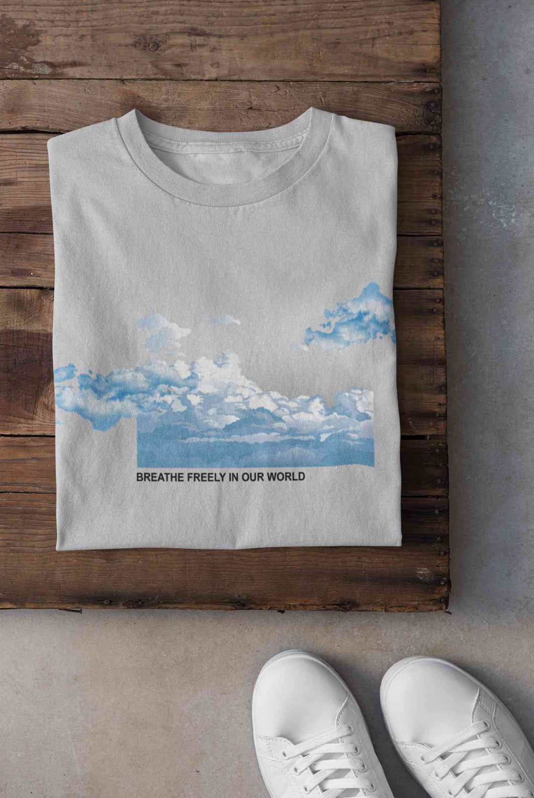 Cloud And Slogan Print Women Half Sleeves T-shirt- KidsFashionVilla