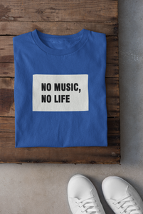 No Music No Life Women Half Sleeves T-shirt- KidsFashionVilla