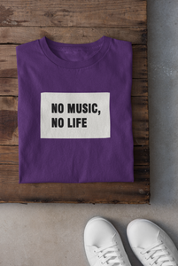 No Music No Life Women Half Sleeves T-shirt- KidsFashionVilla