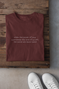 When the Power of Love Overcomes Minimal Mens Half Sleeves T-shirt- KidsFashionVilla