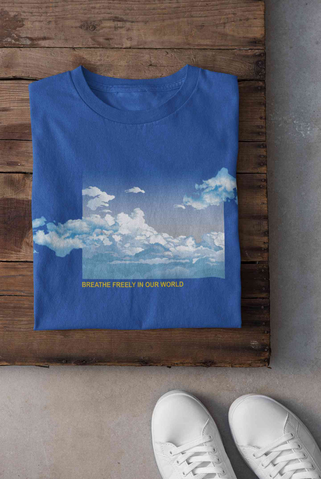 Cloud And Slogan Print Women Half Sleeves T-shirt- KidsFashionVilla