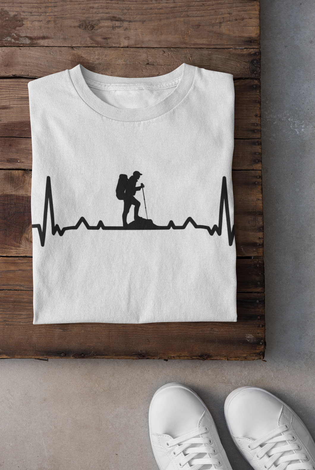Hiking Heartbeat Women Half Sleeves T-shirt- KidsFashionVilla