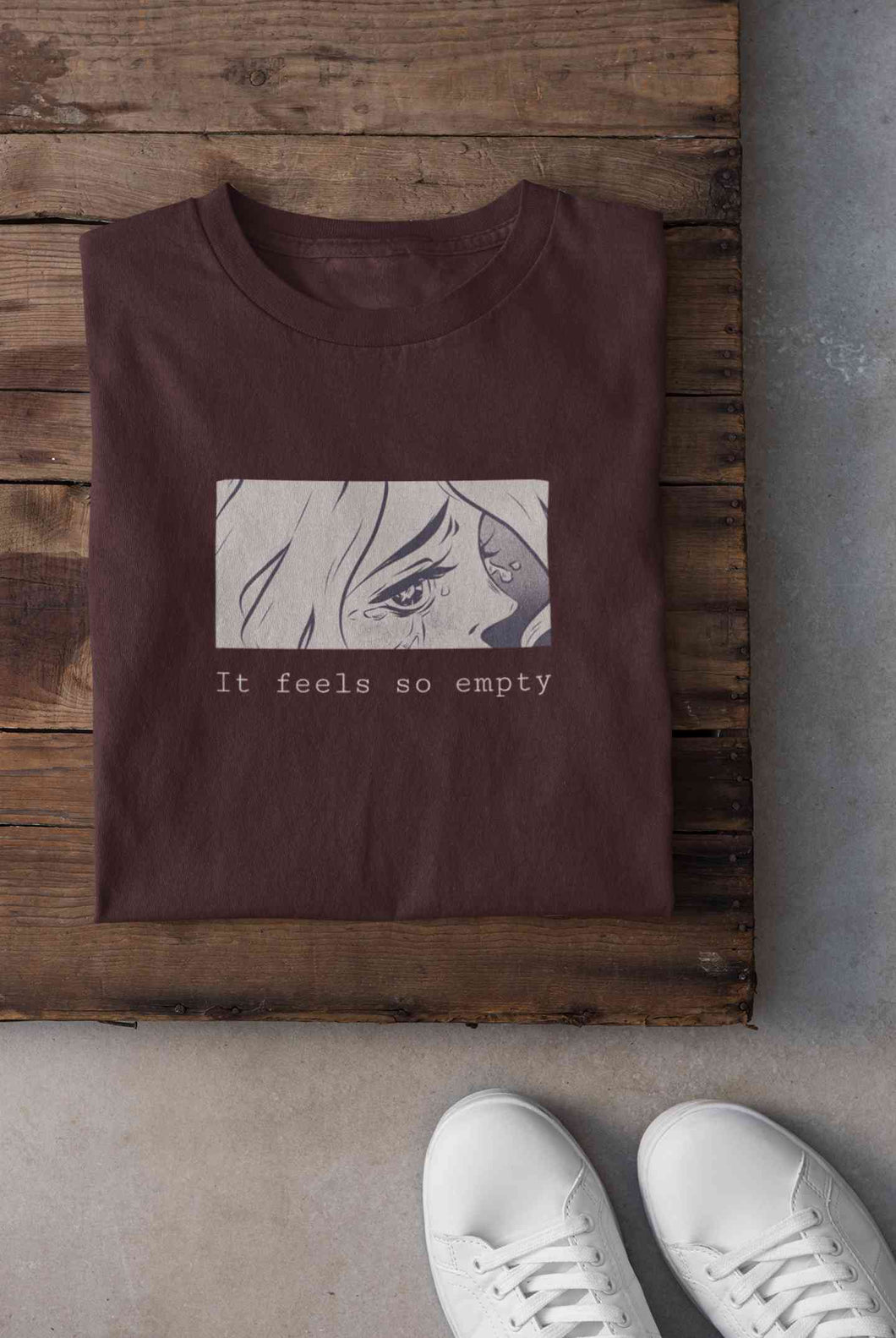 I feel So Empty Sad Manga Anime Theme Mens Half Sleeves T-shirt- KidsFashionVilla