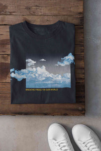 Cloud And Slogan Print Women Half Sleeves T-shirt- KidsFashionVilla