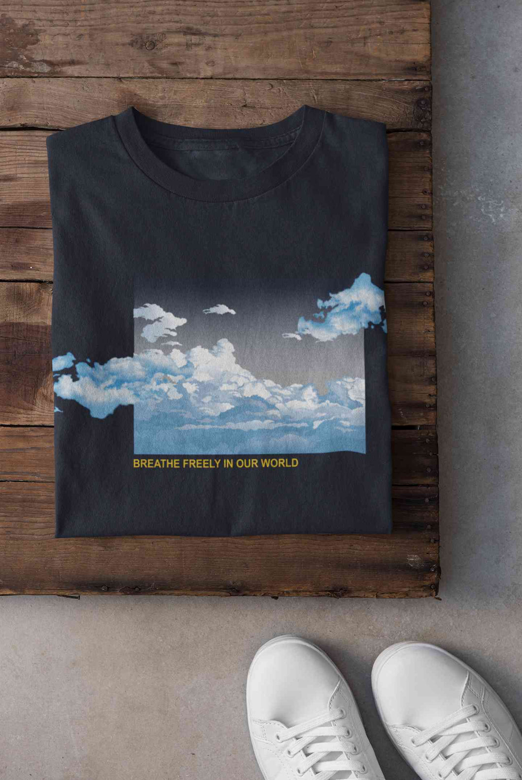 Cloud And Slogan Print Women Half Sleeves T-shirt- KidsFashionVilla