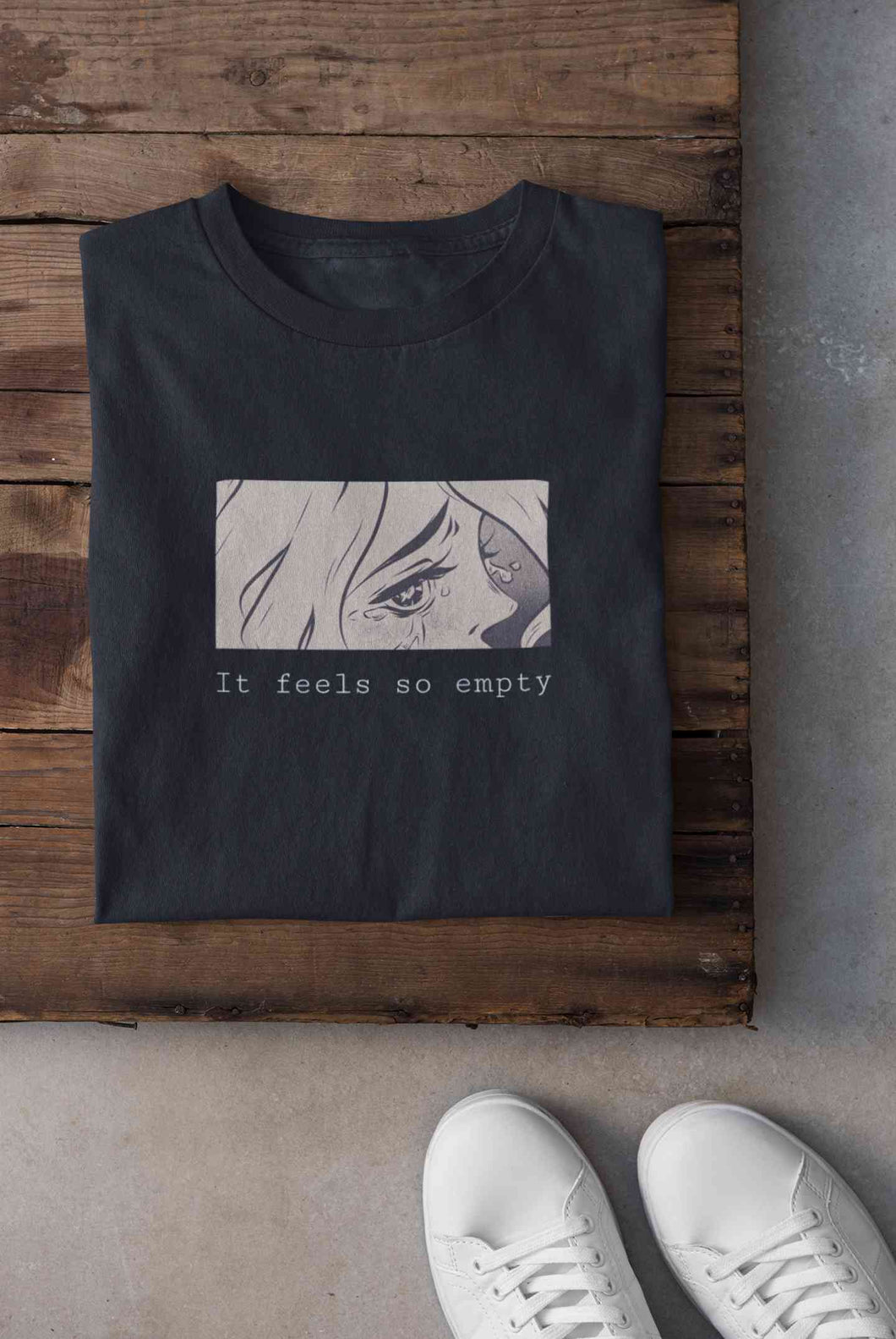 I feel So Empty Sad Manga Anime Theme Mens Half Sleeves T-shirt- KidsFashionVilla