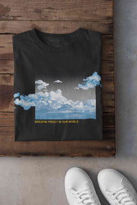 Cloud And Slogan Print Women Half Sleeves T-shirt- KidsFashionVilla