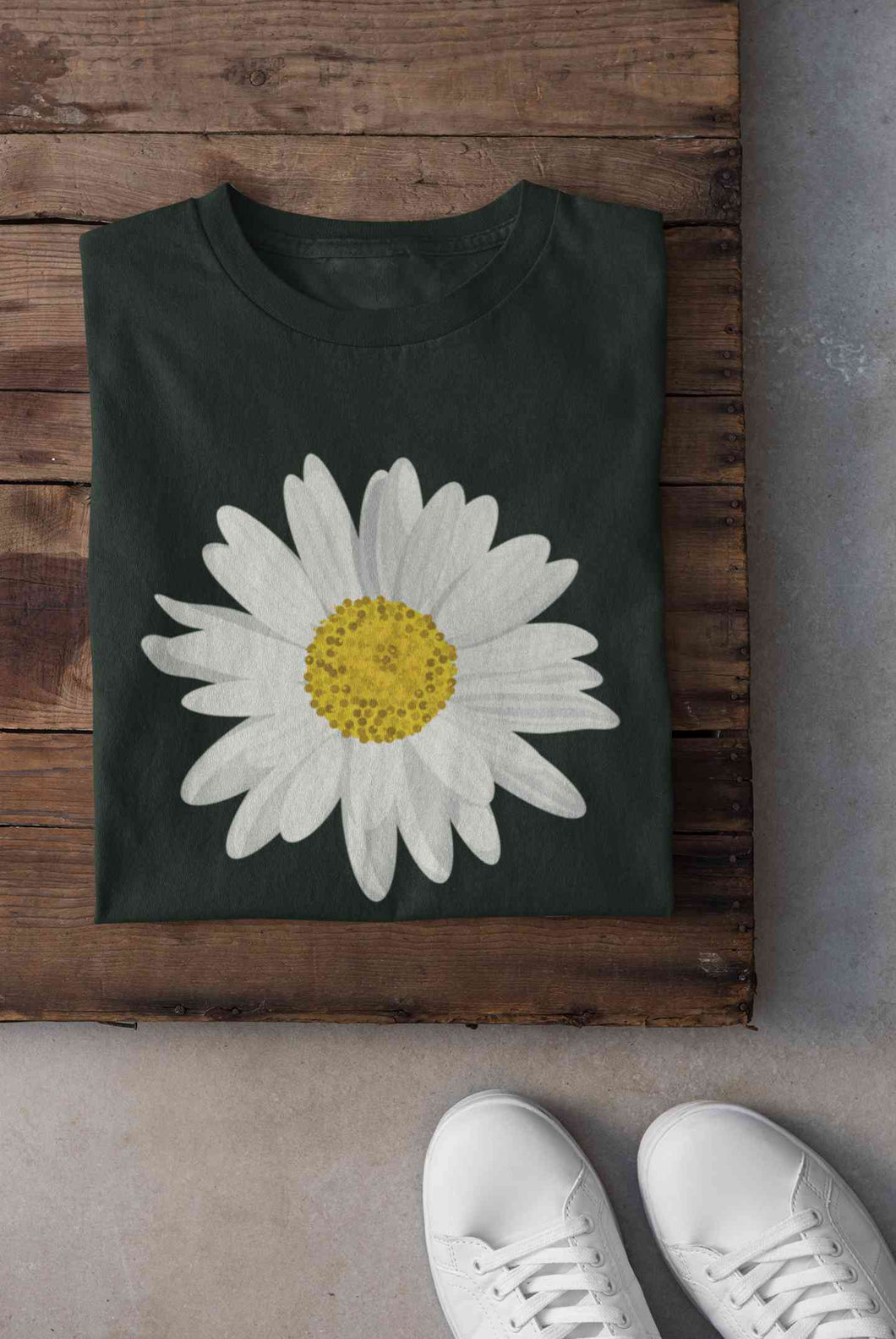 Cute Daisy Minimal Nature Cute Flower Graphic Women Half Sleeves T-shirt- KidsFashionVilla