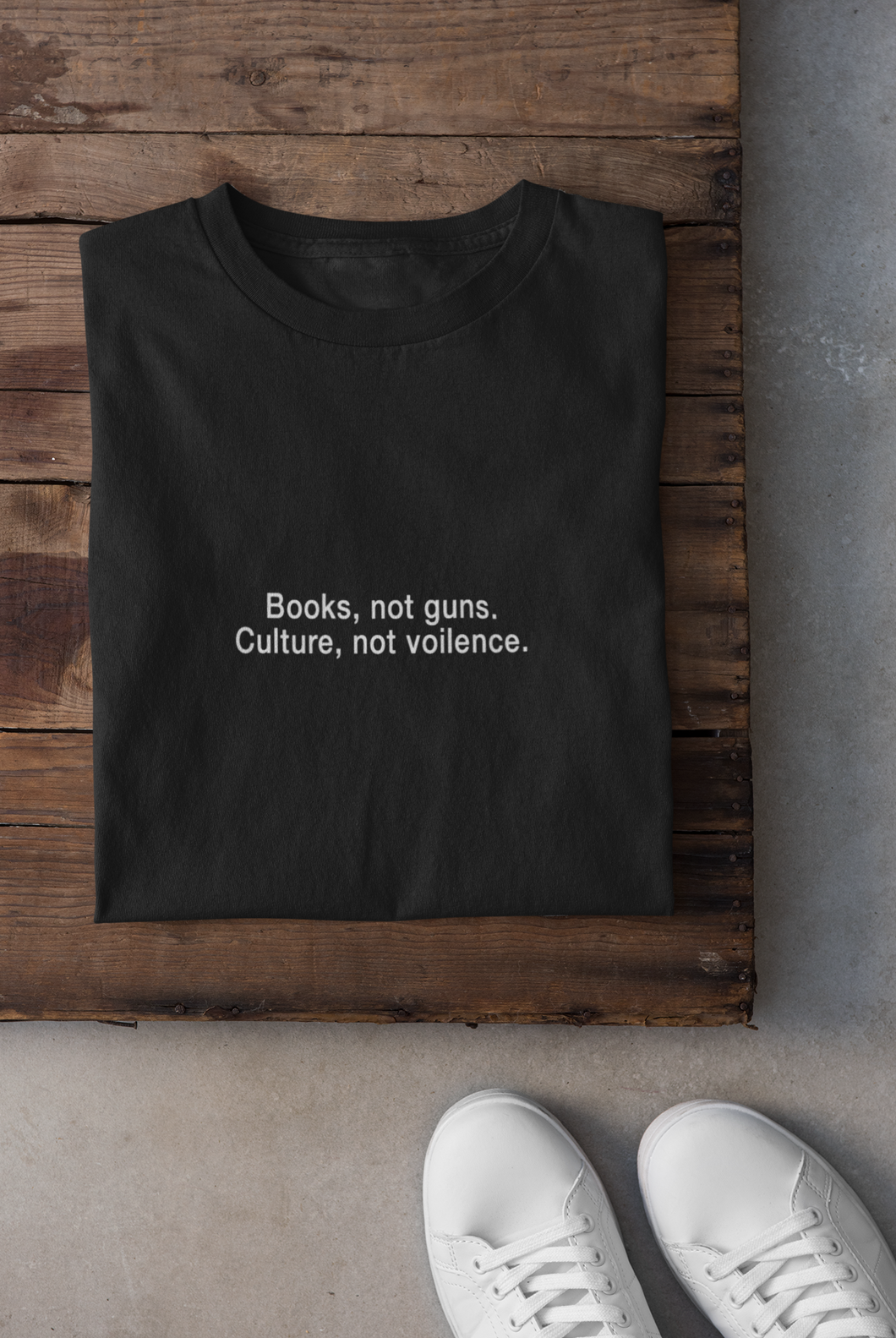 Books Not Guns Minimal Women Half Sleeves T-shirt- KidsFashionVilla