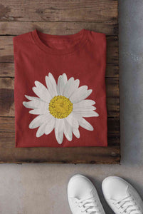 Cute Daisy Minimal Nature Cute Flower Graphic Women Half Sleeves T-shirt- KidsFashionVilla