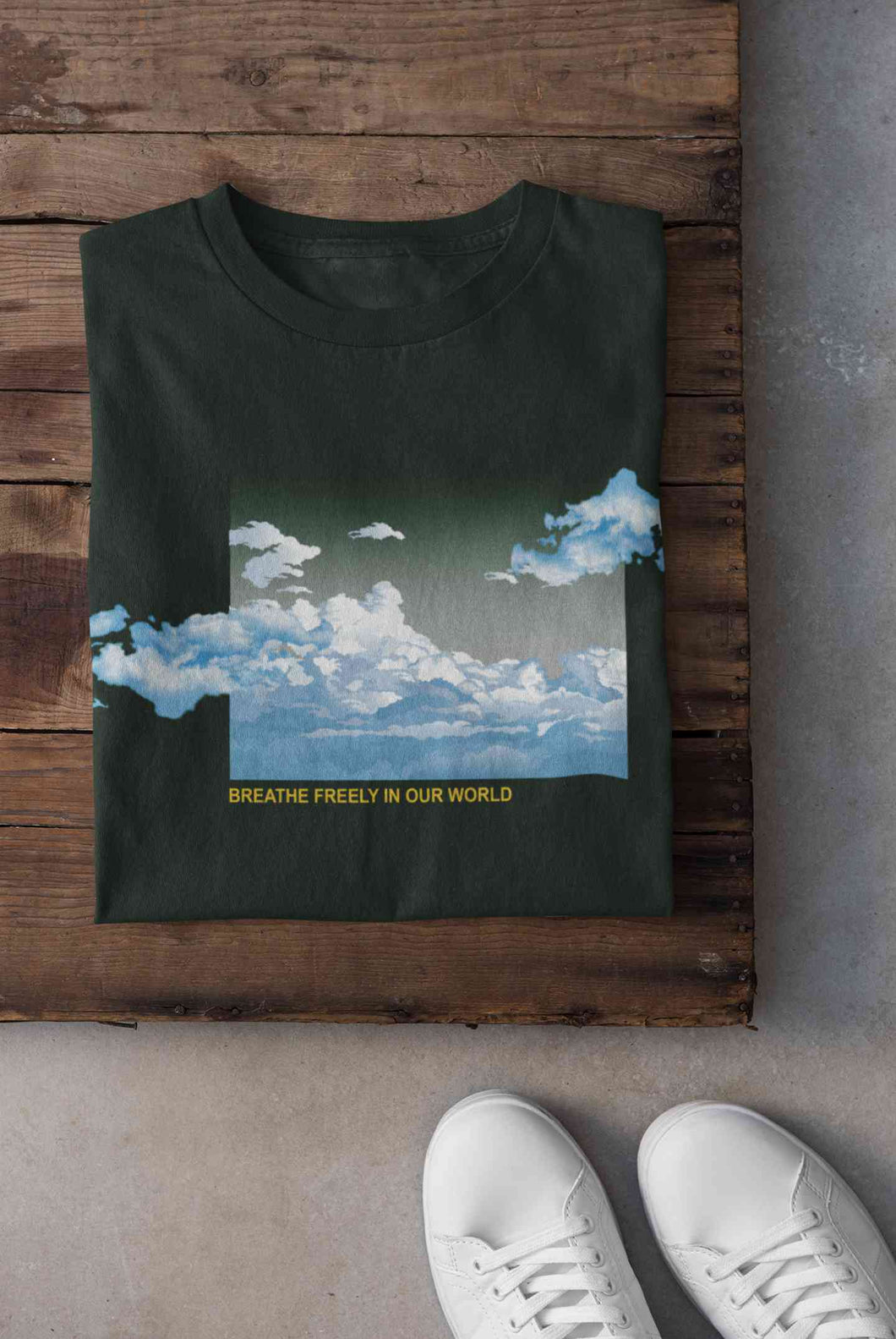 Cloud And Slogan Print Women Half Sleeves T-shirt- KidsFashionVilla