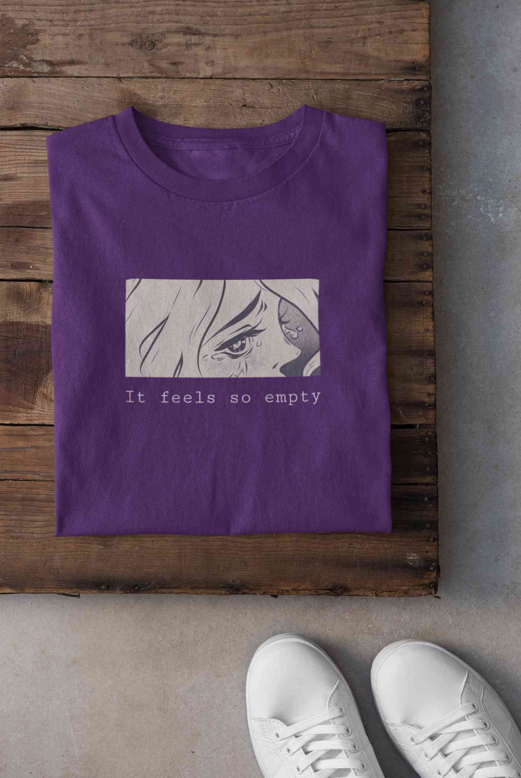 I feel So Empty Sad Manga Anime Theme Mens Half Sleeves T-shirt- KidsFashionVilla