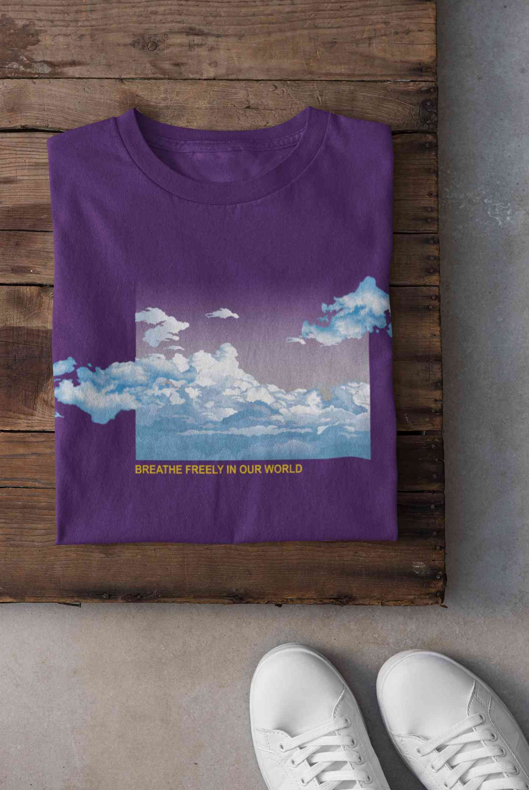 Cloud And Slogan Print Women Half Sleeves T-shirt- KidsFashionVilla