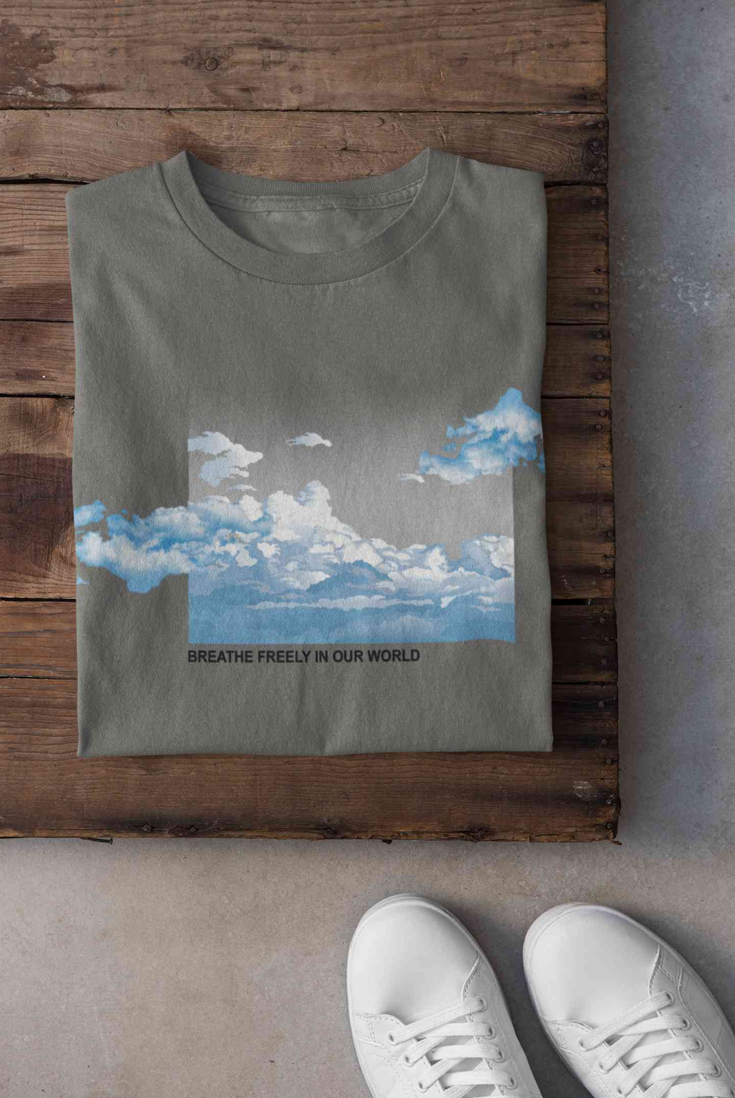 Cloud And Slogan Print Women Half Sleeves T-shirt- KidsFashionVilla