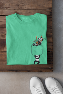 Panda Mens Half Sleeves T-shirt- KidsFashionVilla