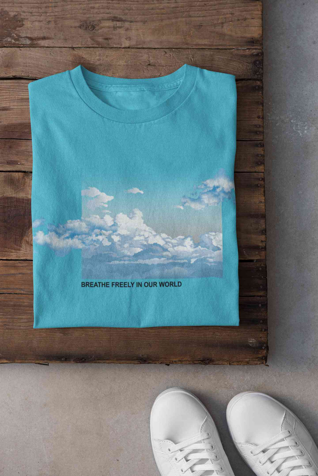 Cloud And Slogan Print Women Half Sleeves T-shirt- KidsFashionVilla