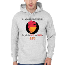 Load image into Gallery viewer, FunkyTradition All Men Created Equal But Best Are Born in Leo Grey Hoodies Clothing FunkyTradition

