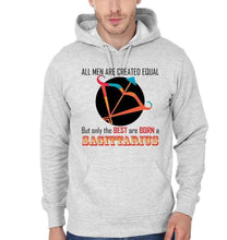 Load image into Gallery viewer, FunkyTradition All Men Created Equal But Best Are Born in Sagittarius Grey Hoodies Clothing FunkyTradition
