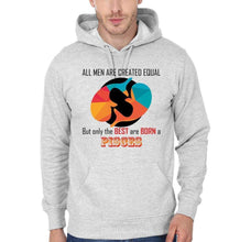 Load image into Gallery viewer, FunkyTradition All Men Created Equal But Best Born A Pisces Grey Hoodies Hoodies FunkyTradition
