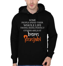 Load image into Gallery viewer, FunkyTradition Some People spend whole Life Trying To Be Perfect Others Are Just Born Punjabi Black Hoodies Hoodies FunkyTradition
