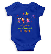 Load image into Gallery viewer, Custom Name Kai Po Che Makar Sankranti Rompers for Baby Girl- KidsFashionVilla
