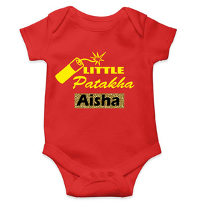 Customize Name Little Dhamaka Rompers for Baby Girl- KidsFashionVilla