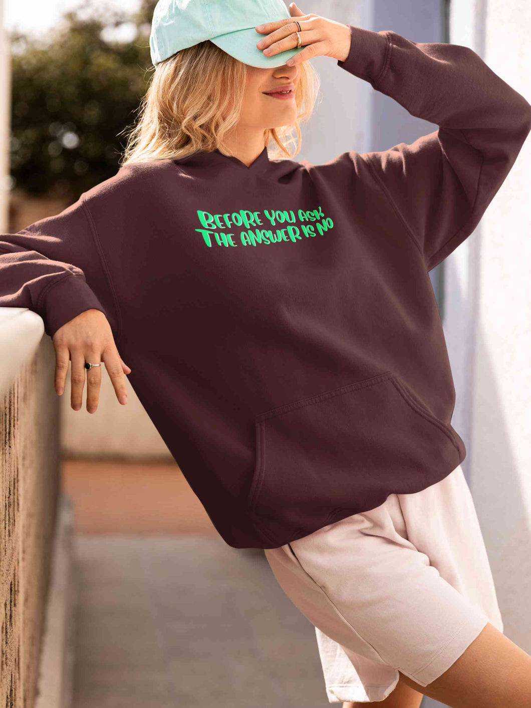 The Answer Is No Hoodies for Women-KidsFashionVilla