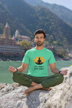 Load image into Gallery viewer, Life Is Better With Yoga Mens Half Sleeves T-shirt- KidsFashionVilla
