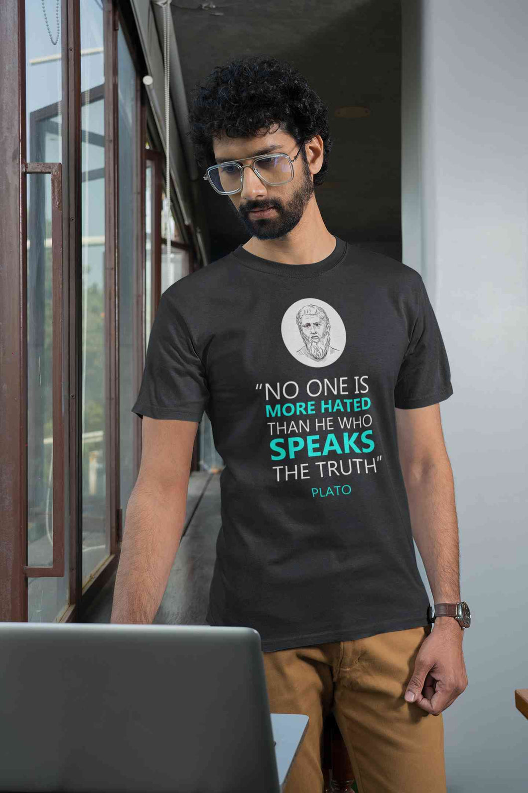 Plato Quote Mens Half Sleeves T-shirt- KidsFashionVilla